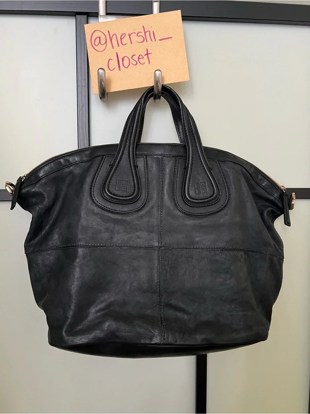 Vintage Givenchy Nightingale Black Leather Bag